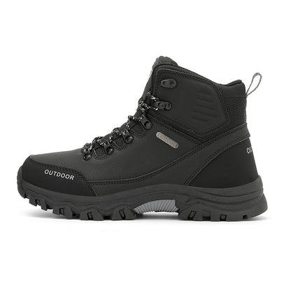 Men's Genuine Leather Work Boots - Lace-Up, Slip-Resistant, Wide Toe Box with Arch Support