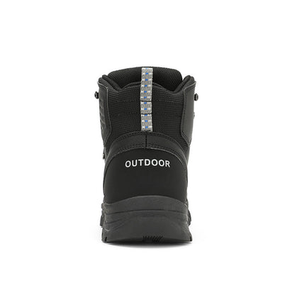 Men's Genuine Leather Work Boots - Lace-Up, Slip-Resistant, Wide Toe Box with Arch Support