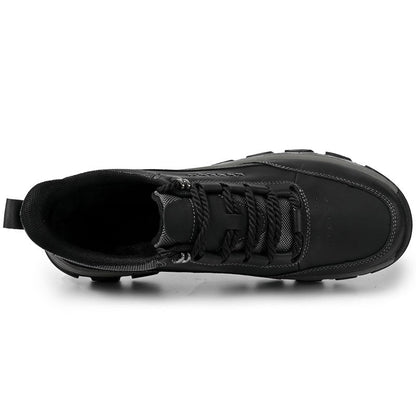 Men's Genuine Leather Casual Boots - Lace-Up, Maximum Support, Wide Toe Box with Arch Support