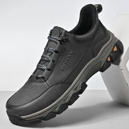 Men's Genuine Leather Casual Boots - Lace-Up, Maximum Support, Wide Toe Box with Arch Support