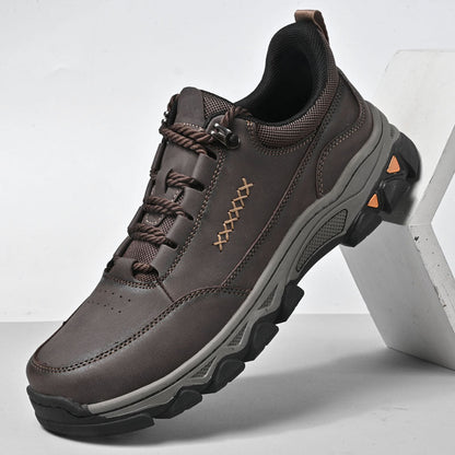 Men's Genuine Leather Casual Boots - Lace-Up, Maximum Support, Wide Toe Box with Arch Support