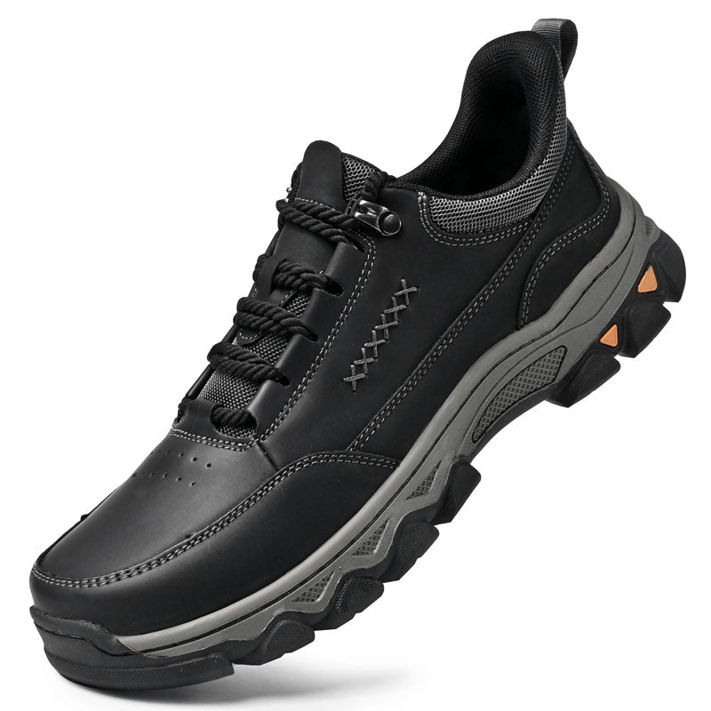 Men's Genuine Leather Casual Boots - Lace-Up, Maximum Support, Wide Toe Box with Arch Support