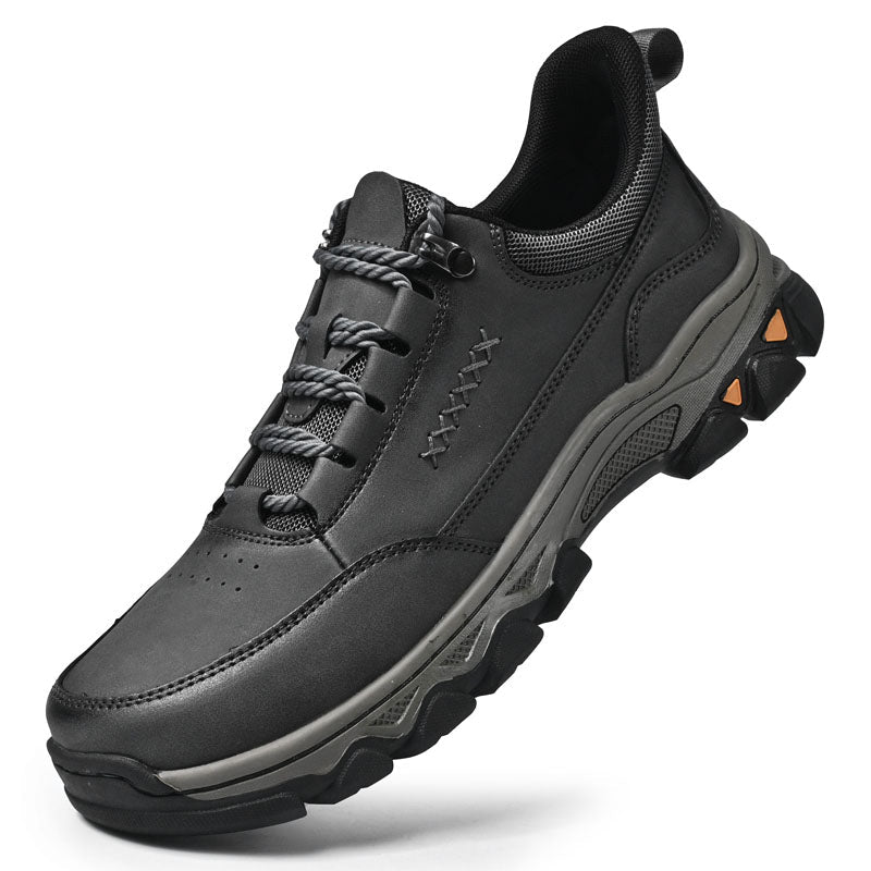 Men's Genuine Leather Casual Boots - Lace-Up, Maximum Support, Wide Toe Box with Arch Support