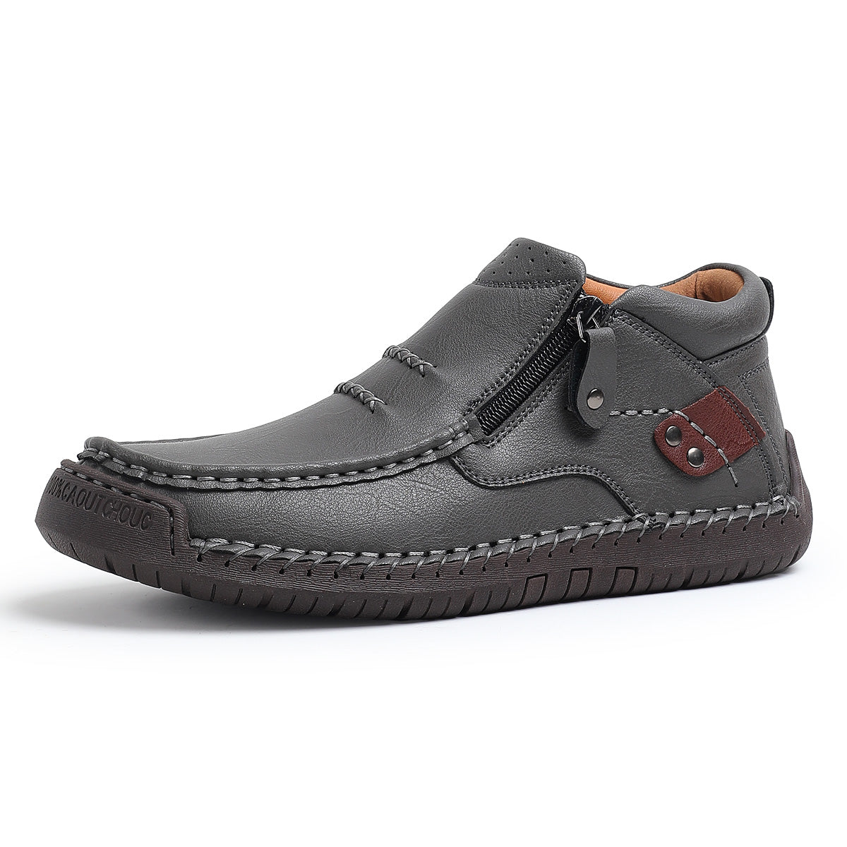 ⏰Limited Time Sale 70% OFF-Men’s Handmade Premium Leather Slip-On Driving Boots – Wide Toe, Arch Support, Waterproof, Pressure Relief, Non-Slip Sole for Casual, Travel & Outdoor