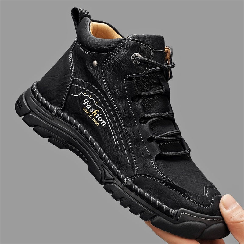 ⏰Limited-Time 70% OFF – Men’s Handmade Orthopedic Leather Boots – Wide Toe Box, Waterproof, Arch Support & Pressure Relief