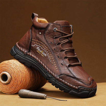 ⏰Limited-Time 70% OFF – Men’s Handmade Orthopedic Leather Boots – Wide Toe Box, Waterproof, Arch Support & Pressure Relief