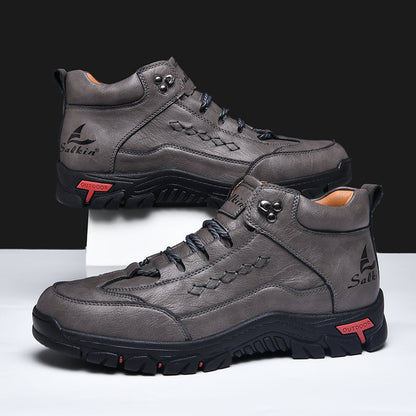 (🎁#5 Best Seller)  Men’s Orthopedic Handmade Leather Driving Boots–Pressure Relief, Waterproof, Slip-Resistant, Wide Toe, Arch&Ankle Support for Everyday & Travel