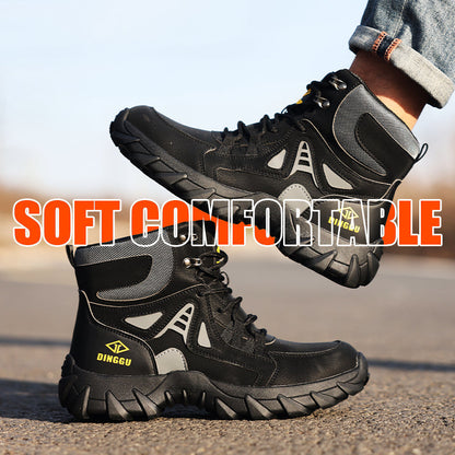 Men’s Steel Toe Orthotic Work Boots – Puncture-Resistant, Waterproof, Non-Slip, All-Day Comfort