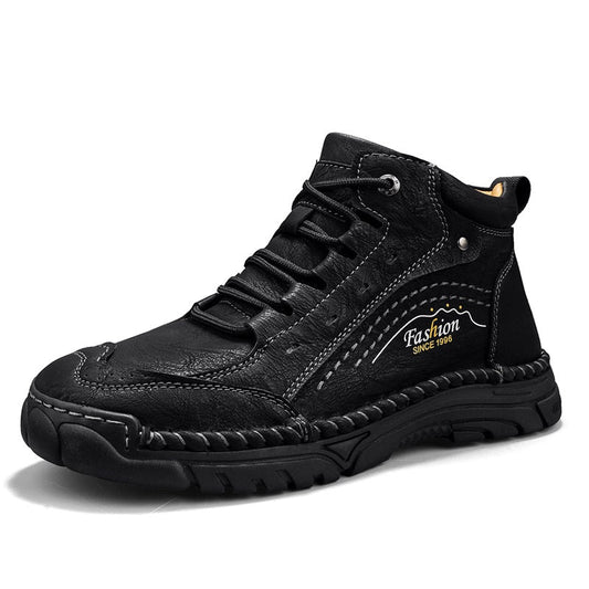 ⏰Limited-Time 70% OFF – Men’s Handmade Orthopedic Leather Boots – Wide Toe Box, Waterproof, Arch Support & Pressure Relief