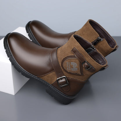 Men’s Orthopedic Motorcycle Handmade Boot–Pressure Relief, Waterproof, Slip-Resistant, Wide Toe, Arch&Ankle Support