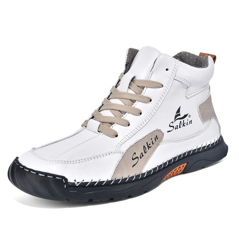 Men’s Handmade Leather Boots – Waterproof, Arch Support, Pressure Relief, Wide Toe Box, Built for Outdoor Comfort