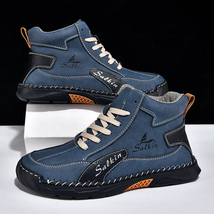 Men’s Handmade Leather Boots – Waterproof, Arch Support, Pressure Relief, Wide Toe Box, Built for Outdoor Comfort