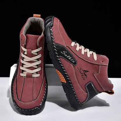 Men’s Handmade Leather Boots – Waterproof, Arch Support, Pressure Relief, Wide Toe Box, Built for Outdoor Comfort