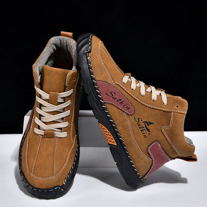 Men’s Handmade Leather Boots – Waterproof, Arch Support, Pressure Relief, Wide Toe Box, Built for Outdoor Comfort
