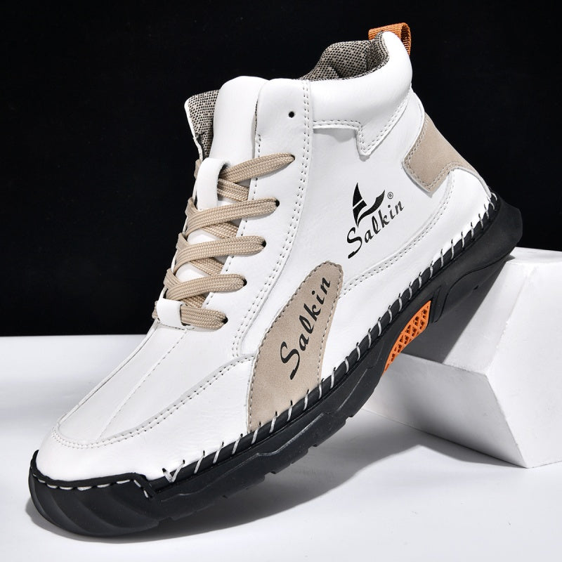Men’s Handmade Leather Boots – Waterproof, Arch Support, Pressure Relief, Wide Toe Box, Built for Outdoor Comfort