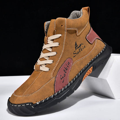 Men’s Handmade Leather Boots – Waterproof, Arch Support, Pressure Relief, Wide Toe Box, Built for Outdoor Comfort