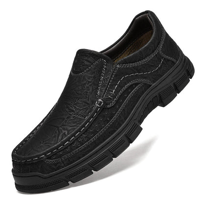 ⏰Limited-Time 70% OFF –Men’s Slip-On Leather Loafers – Comfortable All-Day Walking Shoes with Arch Support, Non-Slip, Perfect for Work & Casual