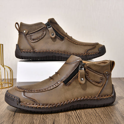⏰Limited Time Sale 70% OFF– Men’s Handmade Leather Driving Boots | Wide Toe, Arch Support, Waterproof, Pressure Relief, Non-Slip Comfort for Everyday & Travel