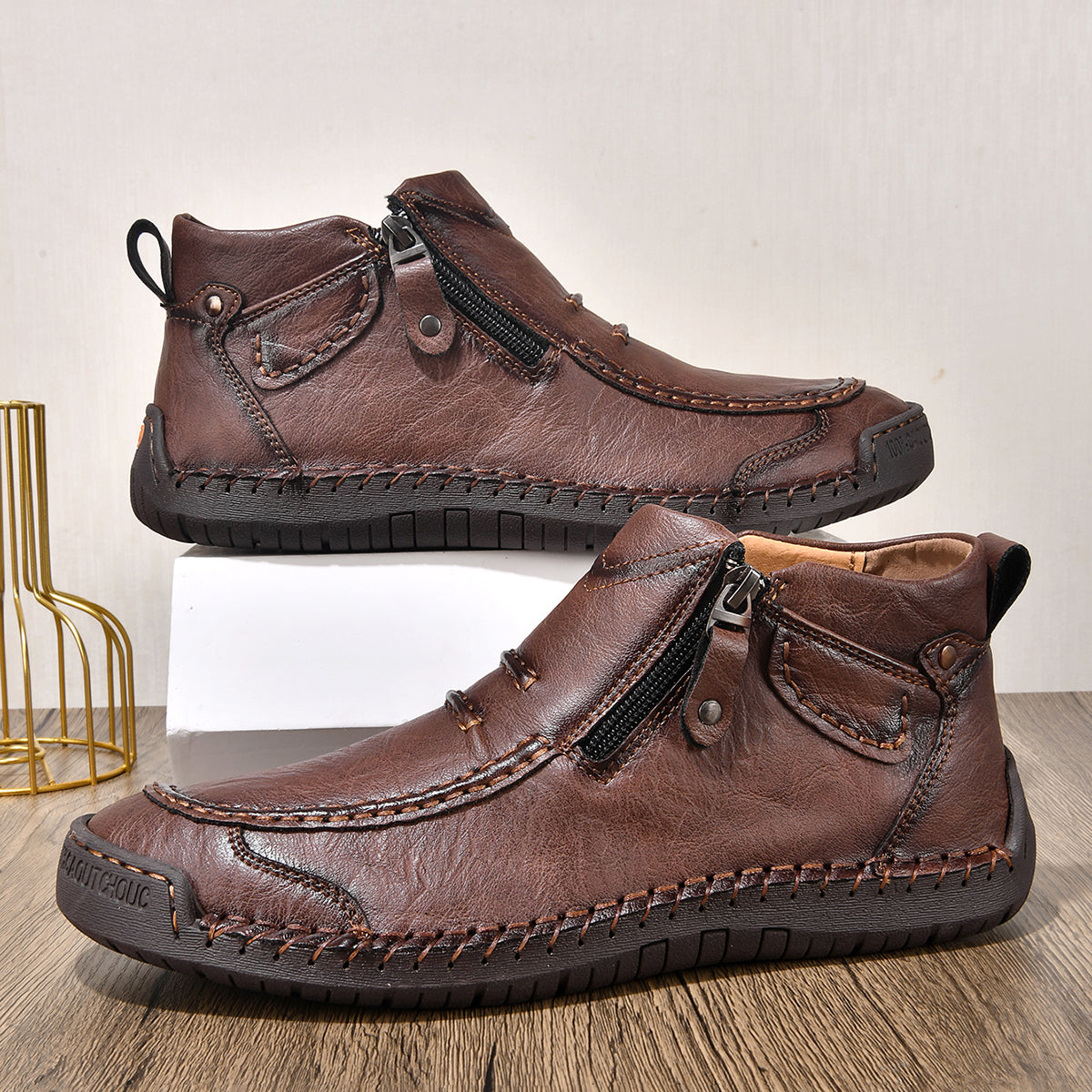⏰Limited Time Sale 70% OFF– Men’s Handmade Leather Driving Boots | Wide Toe, Arch Support, Waterproof, Pressure Relief, Non-Slip Comfort for Everyday & Travel