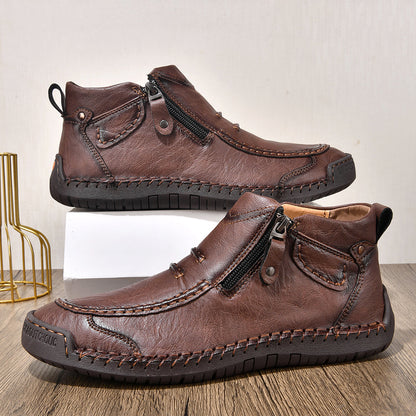 ⏰Limited Time Sale 70% OFF– Men’s Handmade Leather Driving Boots | Wide Toe, Arch Support, Waterproof, Pressure Relief, Non-Slip Comfort for Everyday & Travel