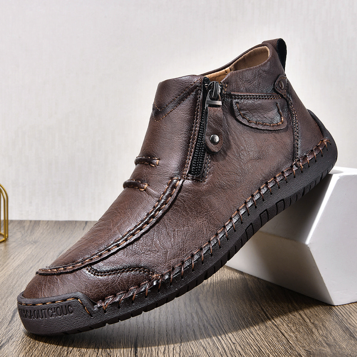 ⏰Limited Time Sale 70% OFF– Men’s Handmade Leather Driving Boots | Wide Toe, Arch Support, Waterproof, Pressure Relief, Non-Slip Comfort for Everyday & Travel