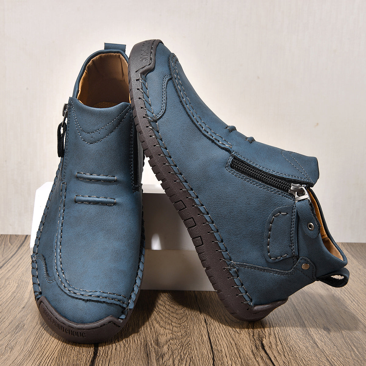 ⏰Limited Time Sale 70% OFF– Men’s Handmade Leather Driving Boots | Wide Toe, Arch Support, Waterproof, Pressure Relief, Non-Slip Comfort for Everyday & Travel