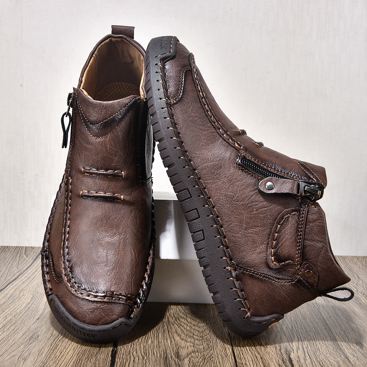 ⏰Limited Time Sale 70% OFF– Men’s Handmade Leather Driving Boots | Wide Toe, Arch Support, Waterproof, Pressure Relief, Non-Slip Comfort for Everyday & Travel