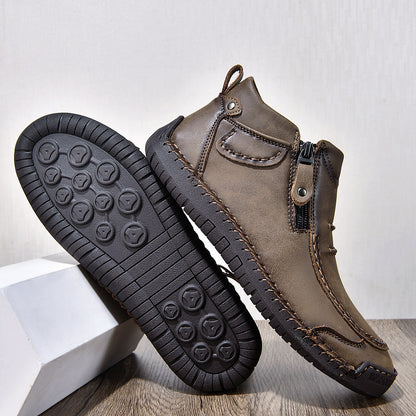 ⏰Limited Time Sale 70% OFF– Men’s Handmade Leather Driving Boots | Wide Toe, Arch Support, Waterproof, Pressure Relief, Non-Slip Comfort for Everyday & Travel