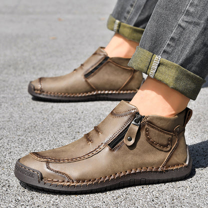 ⏰Limited Time Sale 70% OFF– Men’s Handmade Leather Driving Boots | Wide Toe, Arch Support, Waterproof, Pressure Relief, Non-Slip Comfort for Everyday & Travel