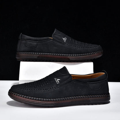 Men’s Orthotic Leather Shoes – Arch Support, Wide Toe Box, Breathable, Lightweight & Slip-Resistant