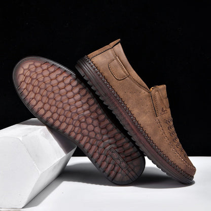 Men’s Orthotic Leather Shoes – Arch Support, Wide Toe Box, Breathable, Lightweight & Slip-Resistant