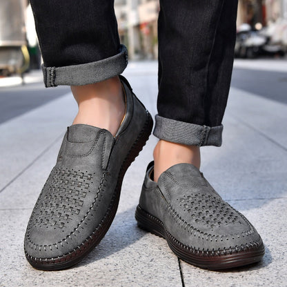 Men’s Orthotic Leather Shoes – Arch Support, Wide Toe Box, Breathable, Lightweight & Slip-Resistant