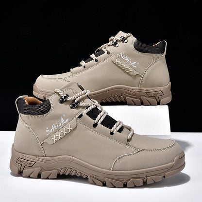 (💥Top Rated Choice) Men’s Orthopedic Handmade Leather Boots For All-Day Comfort–Pressure Relief, Waterproof, Slip-Resistant, Wide Toe Box