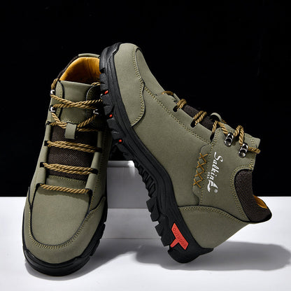 (💥Top Rated Choice) Men’s Orthopedic Handmade Leather Boots For All-Day Comfort–Pressure Relief, Waterproof, Slip-Resistant, Wide Toe Box