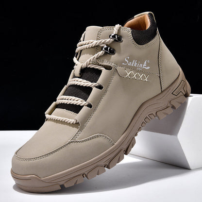 (💥Top Rated Choice) Men’s Orthopedic Handmade Leather Boots For All-Day Comfort–Pressure Relief, Waterproof, Slip-Resistant, Wide Toe Box
