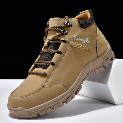 (💥Top Rated Choice) Men’s Orthopedic Handmade Leather Boots For All-Day Comfort–Pressure Relief, Waterproof, Slip-Resistant, Wide Toe Box