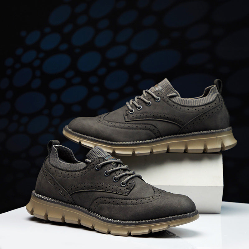 💥 12 HOURS. NO PAIN. – Men’s Vintage Leather Oxford Sneakers – Lightweight, Breathable, Arch Support, Flexible Non-Slip Sole