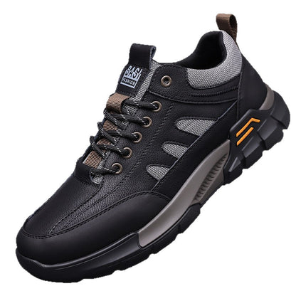 💥 12 HOURS. NO PAIN. Men’s Comfort Leather Outdoor Shoes – Arch Support, Wide Toe Box, Breathable Lining, Lightweight & Slip-Resistant for All-Day Wear