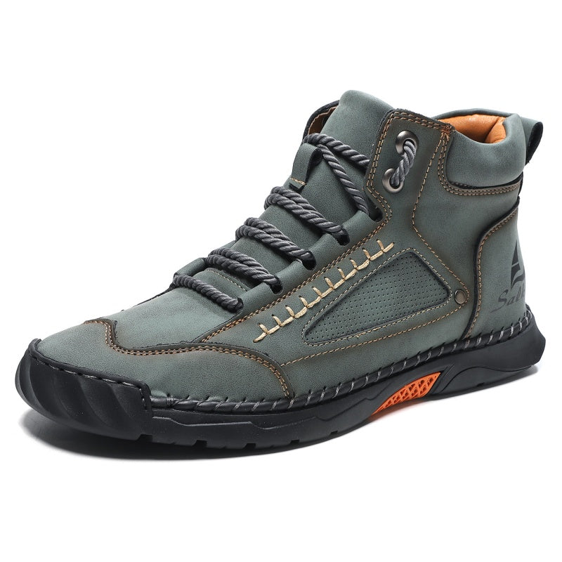 (🎁#2 Best Seller) Men's Handmade Leather Boots Waterproof Arch Support Spacious Toe Box