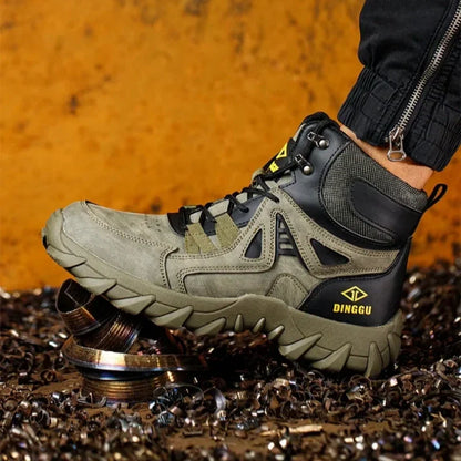 Men’s Steel Toe Orthotic Work Boots – Puncture-Resistant, Waterproof, Non-Slip, All-Day Comfort