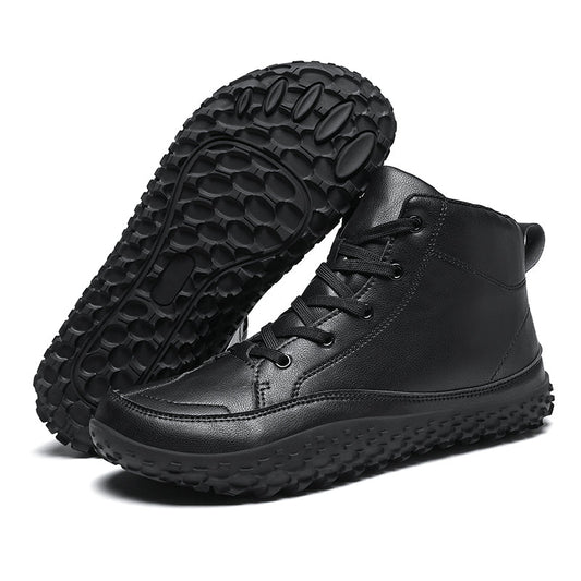 ⏰Limited-Time 70% OFF –Men's Barefoot Orthopedic Hiking Boots – Comfortable Leather, Arch Support, Non-Slip, Lace-Up Combat Boots for Work & Outdoors
