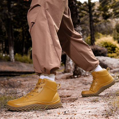 ⏰Limited-Time 70% OFF –Men's Barefoot Orthopedic Hiking Boots – Comfortable Leather, Arch Support, Non-Slip, Lace-Up Combat Boots for Work & Outdoors
