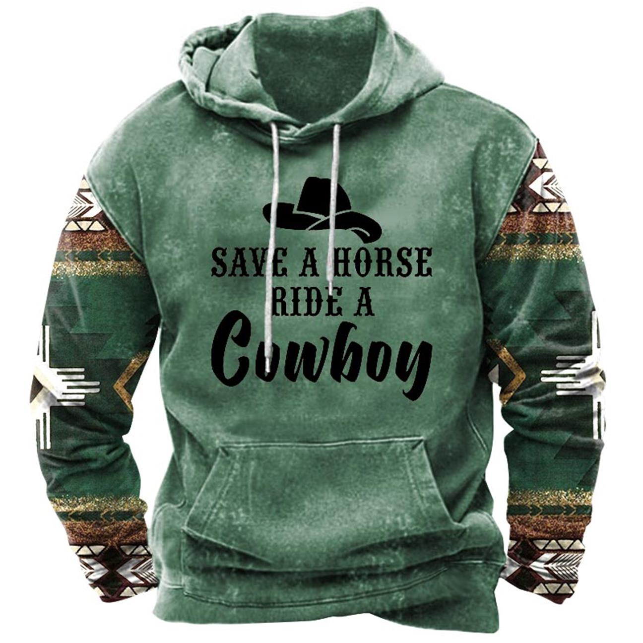 Men's Western Cowboy Hoodie