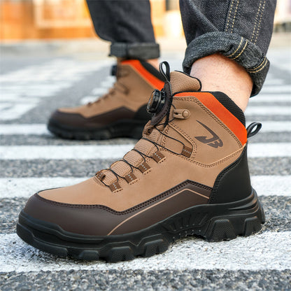 Men's Steel Toe Hand Stitched Cow Leather Boots Motorcycle Boots Work Boots Hiking Boots