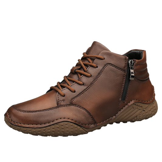 ⏰Limited-Time 70% OFF –Men's Orthopedic Ankle Boots Leather with Zip – Arch Support, Non-Slip, Waterproof, Boots for Work & Outdoors