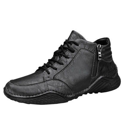 ⏰Limited-Time 70% OFF –Men's Orthopedic Ankle Boots Leather with Zip – Arch Support, Non-Slip, Waterproof, Boots for Work & Outdoors